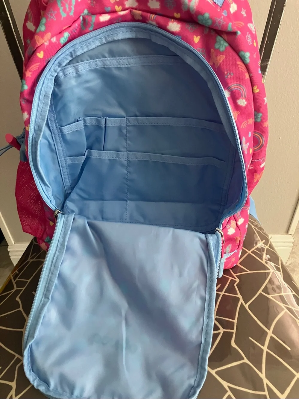 BENTGO Girl’s Pink Rainbow Prints 2-in-1 Backpack & Insulated Lunch Bag